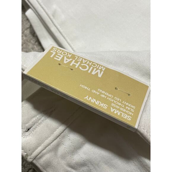 NWT Michael Kors Selma Skinny Jeans Womens Size 6 High Rise White Stretch - Picture 8 of 14